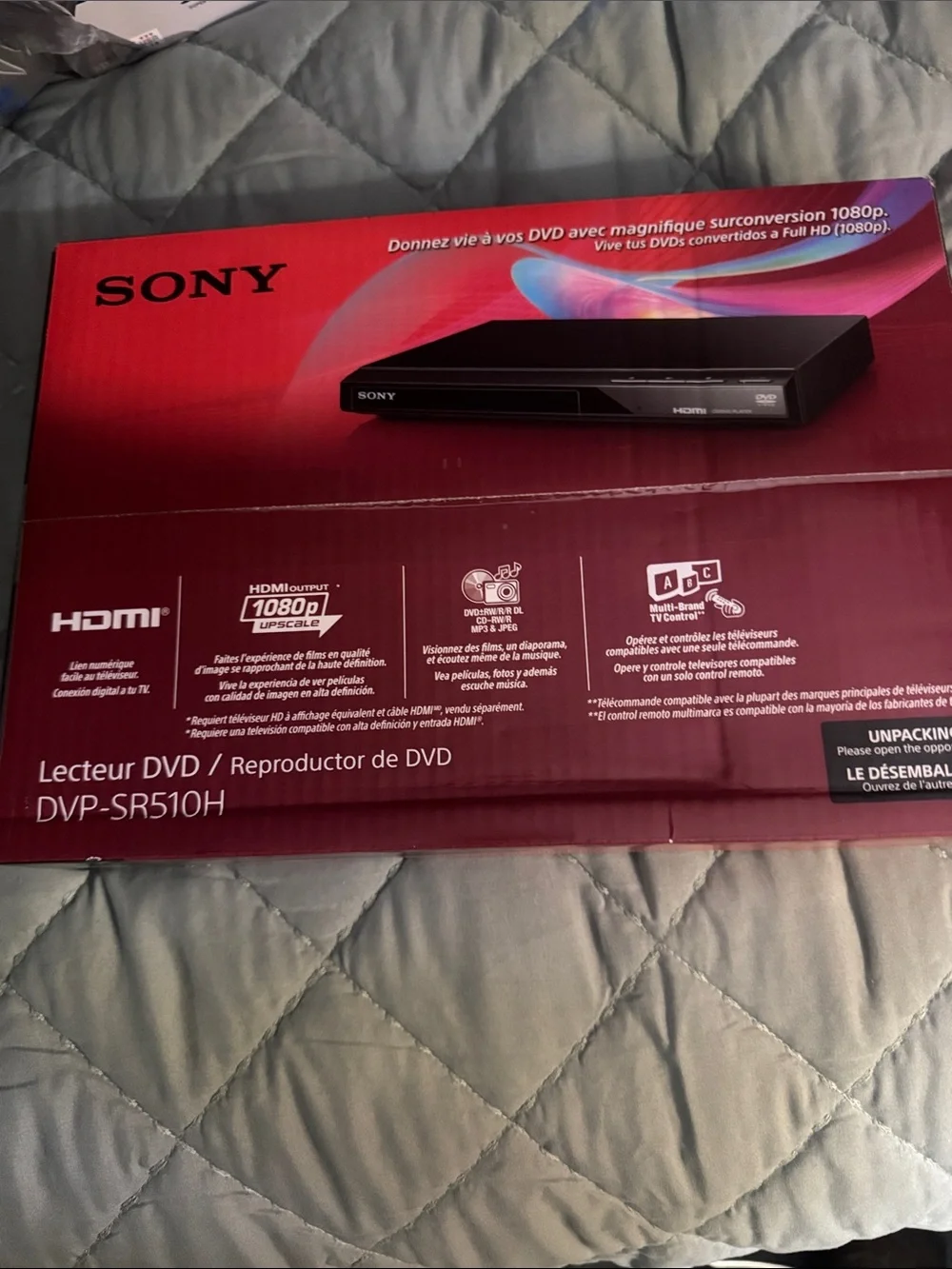 Sony DVP-SR510H DVD Player Retail Box - Red and Black